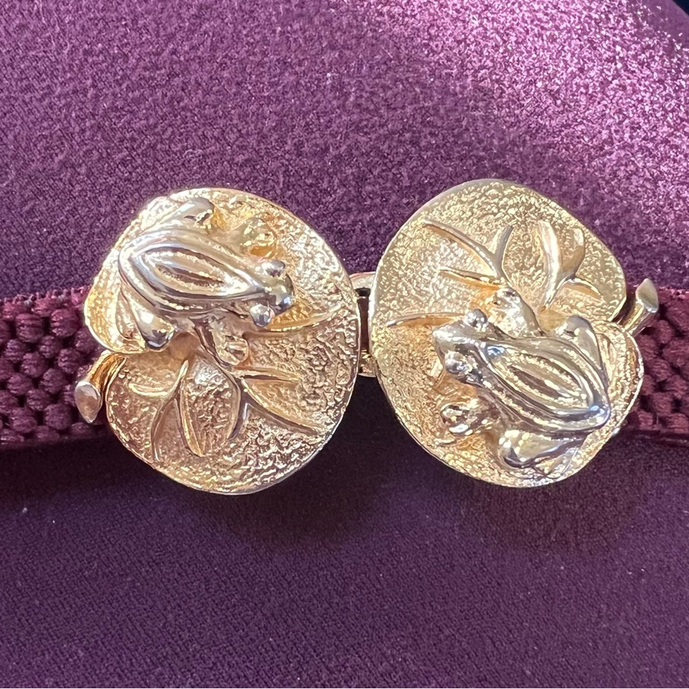 Vintage 1978 Mimi Di N Niscemi Gold Frog Belt Buckle